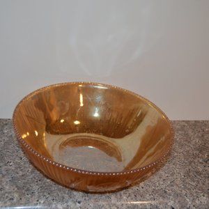 Glass Bowl Metallic Bronze Color Textured Pattern